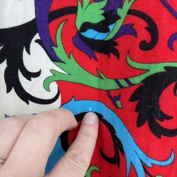 Taka by Takawear Women's Floral Split Neck Bohemian Cover Dress Blue Red large - Picture 8 of 14